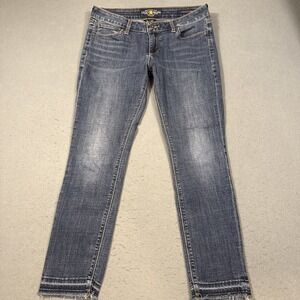 Lucky Brand Womens Jeans 6/28 Blue Denim Low Rise Lolita Capri Medium Wash